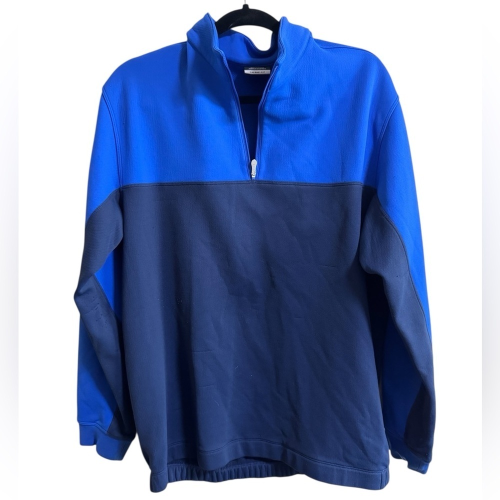 Nike Golf Therma-Fit Blue Colorblock 1/2 Zip Pullover Size Large